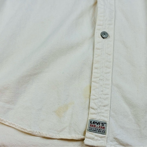 Levi’s Levi Strauss Red Tab Cream Colored Button Down Shirt - Picture 5 of 9